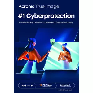 Acronis True Image Advanced| 3 Geräte| 1 Jahr + 500 GB Cloud| Code per eMail|ESD - Bild 1 von 5