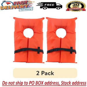 Adult Life Jacket, Orange - X2O U.S. Coast Guard Approved Type II, 4 Pack - Picture 1 of 3
