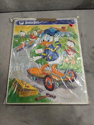 Rompecabezas Bandeja Marco Vintage Walt Disney Donald Huey Dewey Louie 1979 Foto 1 de 4