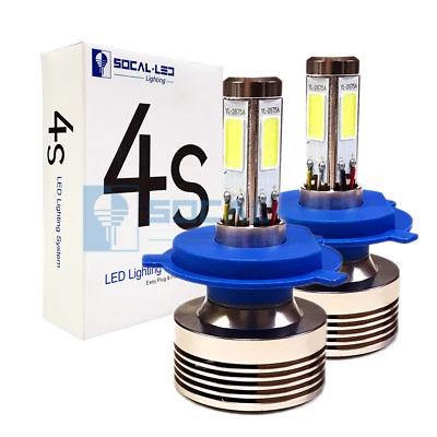 SOCAL-LED 2x 4S H4 9003 Headlight Bulb 80W LED Conversion Kit 6000K Xenon White - Image 1 of 4