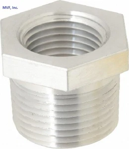 1/2" X 1/4" 150 NPT Hex Bushing Aluminum 6061-T6 Sch 40 Pipe Fitting A12040241 - Picture 1 of 4