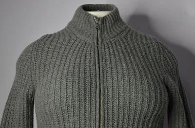 D&G Dolce Gabbana Size XL Gray Knit Cardigan Full Zip Italy Wool Blend Sweater - Image 1 of 4