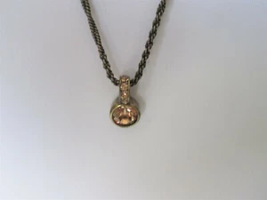 Dyrberg /Kern Light Brown Swarovski Stones Bronze Tone Necklace - Picture 1 of 4