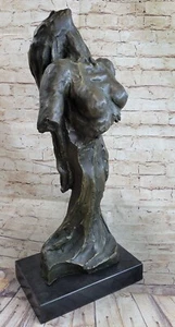 CONTEMPORARY BRONZE METAL SCULPTURE NUDE ABSTRACT FIGURATIVE FEMALE DECO - Picture 1 of 7