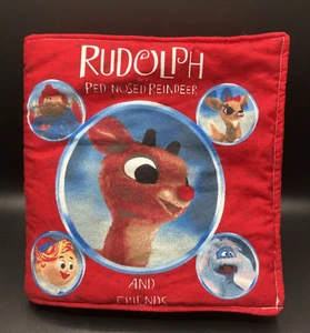 Rudolph Red Nosed Reindeer & Friends 9" Soft Cloth Book 10 pp Cute Excellent - Picture 1 of 7