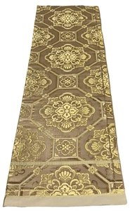 Tela Kimono Japonés Vintage Tela Boro Seda Oro Tradición Suciedad 46.4x13.3 pulgadas - Imagen 1 de 23