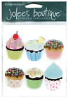 Autocollants velours cupcakes fête d'anniversaire dessert sucré boutique Jolee's
