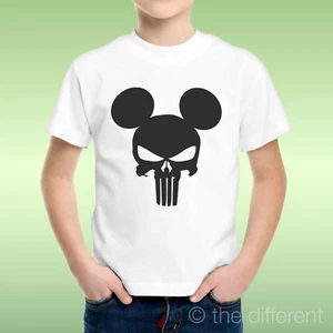 T-Shirt Bambino Ragazzo The Punisher Topolino Skull Teschio Idea Regalo - Imagen 1 de 1