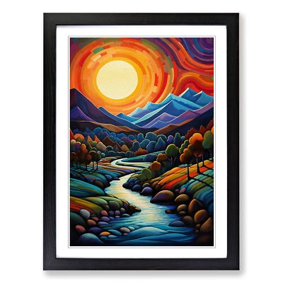 Cuadro póster impresión arte pared lienzo enmarcado orfismo paisaje, decoración del hogar Foto 1 de 4