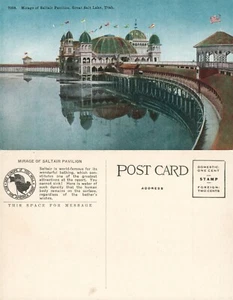 GRAN LAGO SALADO UTAH ESPEJISMO DE SALTAIR PABELLÓN POSTAL ANTIGUA - Imagen 1 de 1