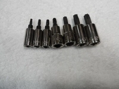 Craftsman 1/4" 3/8" Drive Torx Bit Socket Set NOS made in USA (T15 -T50) - 7 pcs - Image 1 of 3