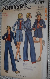 Butterick 3487 Pattern Misses Jacket Skirt Pants Shorts Sz 12 B 34 Uncut - Picture 1 of 2
