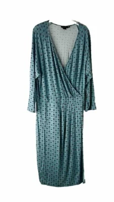 Vestido Pendleton Mujer XL Estampado Imitación Envolvente Manga Larga Slinky Foto 1 de 4