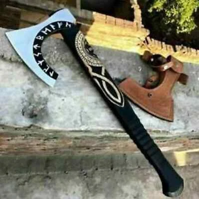 EDC Tomahawk Viking Axe Custom hand carbon steel Blade Viking axe W/L/Sheath,