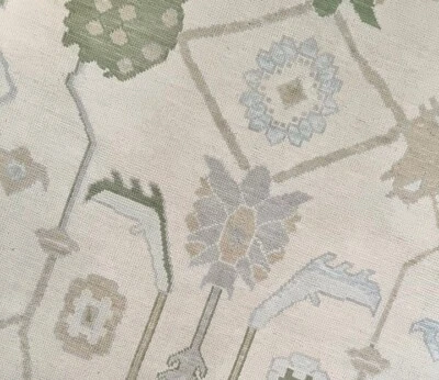 Geometric Transitional Oushak Oriental Area Rug Hand-knotted Home Decor 6'x8' - Image 1 of 4