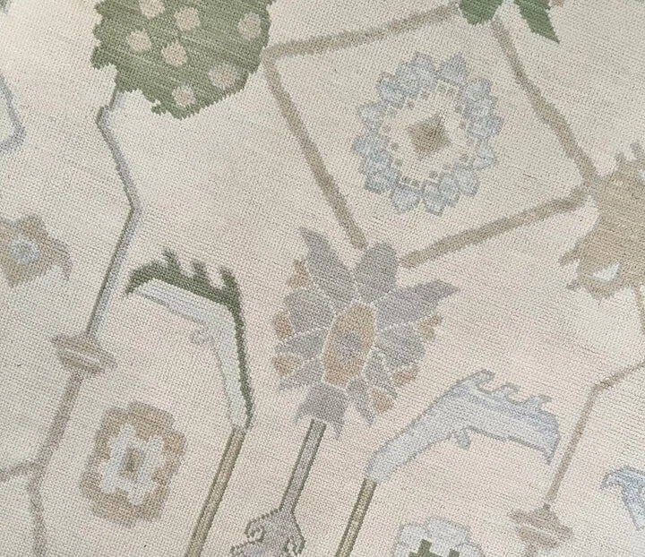 Geometric Transitional Oushak Oriental Area Rug Hand-knotted Home Decor 6'x8' - Image 1 of 4