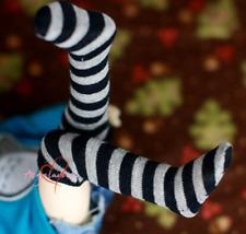 Chaussettes longues sur genou bas noir + rayures grises pour poupée BJD 1/6 an LUTTS DZ