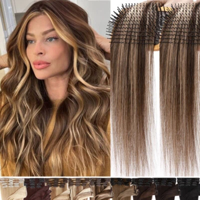 CLEARANCE Clip In 100% Real Human Remy Hair Extensions Full Head Balayage# THICK - Image 1 of 4