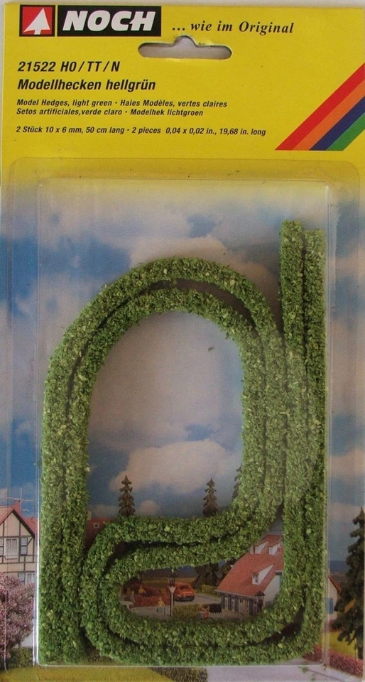 NOCH HO scale ~ LOW GARDEN HEDGES / LIGHT GREEN ~ scale model #21522 - image 1 of 1