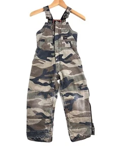 VTG Walls Tough Wear Camo Overalls Bibs Boys Small Kidz Grow System Snowpants - Picture 1 of 16
