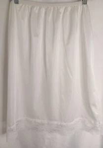 Vintage white Half Slip Lacey Hem Lingerie USA Size 26x23 - Picture 1 of 2