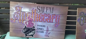 ONLY ONE! wooden MAGICKAL SALEM APOTHACARY Sign Home Decor - Picture 1 of 1