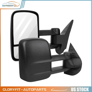 Manual Tow Telescoping Mirrors For 07-14 Suburban Silverado Avalanche Tahoe Pair - Picture 1 of 13