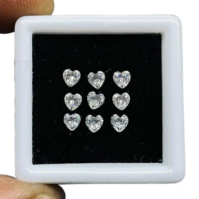 VVS 9 Piezas Color D Suelto Blanco Moissanita 3mm Corte Corazón Calidad AAA Gemas Sueltas Foto 1 de 4