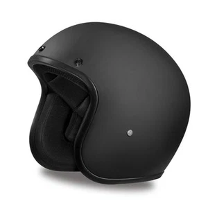 Daytona Cruiser Dull Black Open Face DOT Motorcycle Helmet DC1-B - Picture 1 of 6