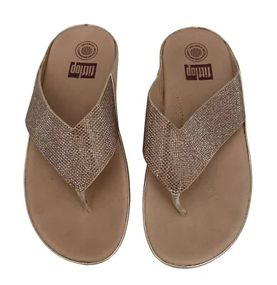 Sandalias Fit Flop Doradas Metálicas Talla 8 Usadas Foto 1 de 4