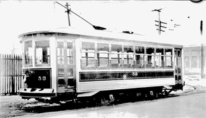 Ithaca Traction # 53, ST/DE/AR Birney Streetcar, Ithaca, NY COPY 616 S/W neg - Bild 1 von 1