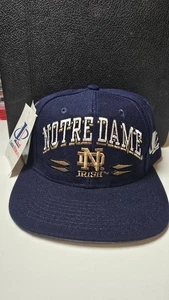 NWT Notre Dame Fighting Irish Vintage Hat Snapback Blue Logo Athletic Spike - Picture 1 of 7