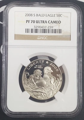 2008-S US Bald Eagle Commemorative Coin - NGC Graded PF 70 UCAM - Image 1 of 4