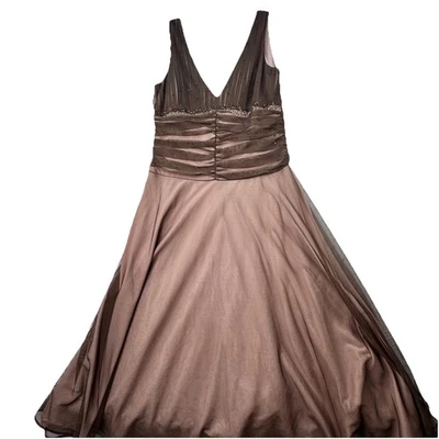 Винтажный Y2K 90-х фея гранж платье женский размер 12 Babydoll коричневый сетки готики - Изображение 1 из 4