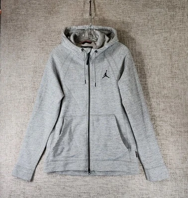Air Jordan Full Zip Hoodie Sweat Jacket Mens *M-L Gray Jumpman Fleece Lined Nice - Image 1 of 4