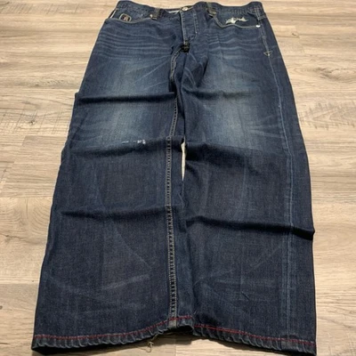 Pantalones de mezclilla holgados para hombre de 40" de pierna ancha estilo patinador grunge Y2K Foto 1 de 4