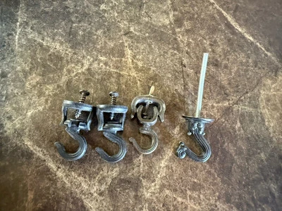 Four Ornate Vintage Ceiling Screw In Hook Swag Antique Gold Tone - Image 1 of 3