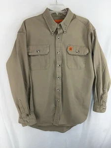 Camisa de trabajo Wrangler Riggs para hombre grande caqui FR resistente al fuego NFPA 2112-2018 - Imagen 1 de 9
