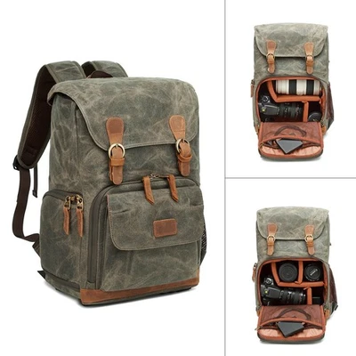 Mochila Bolsa para Cámara Canon Nikon Sony DSLR SLR Lente Lona Cámara Mochila Foto 1 de 4