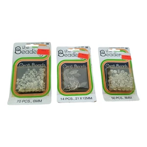 Vintage Clear Crafting Beads Holly Leaves Round Beadery 6 8 12 mm Leaf  MCM NOS - Picture 1 of 8