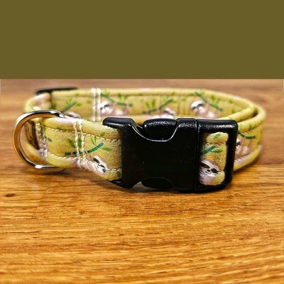Dog Collar - Olive Sloth - Medium - 12"-16" - Plastic Side Release - Adjustable - Image 1 of 3