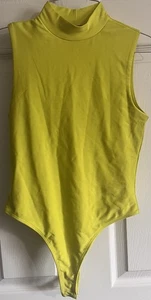 NWT Bailey 44 Sleeveless Yellow Bodysuit Strechy Mock Neck Womens Sz XS RT $138 - Picture 1 of 3