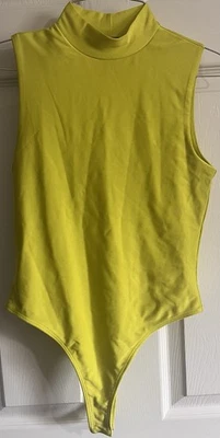 NWT Bailey 44 Sleeveless Yellow Bodysuit Strechy Mock Neck Womens Sz XS RT $138 - Image 1 of 3
