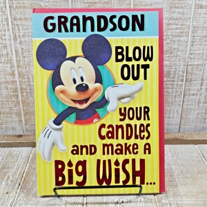 Hallmark Birthday Greeting Card 6x8 Grandson Mickey Mouse Pop Out Cake - Picture 1 of 10