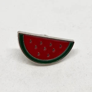 Wassermelonenscheibe rot Metall Pin silberfarben Rückseite Revers Rucksack Hut Brosche - Bild 1 von 2