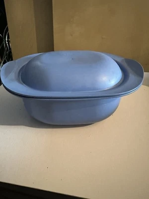 Tupperware Ultra Plus 3,0 L oval Kasserolle Bräter Backform mit Deckel blau H 14 - Bild 1 von 2