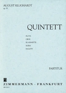 Quintett op. 79 August Klughardt Studyscore Flute, Oboe, Clarinet, Horn and Bass - Picture 1 of 4