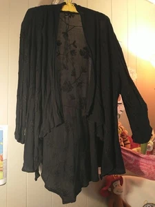 Olivia Womens 2X Black Embroidered Rayon Jacket Wrap ~Feminine~All Occasion~EXC! - Picture 1 of 9