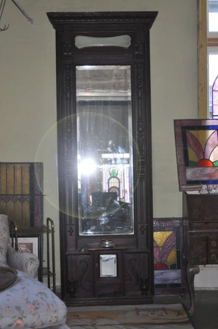 Antique Pier Mirror Walnut[?] Tall Cover