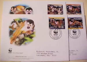 PANAMA MONKEY FDC 2007 4 DIFF - Picture 1 of 1